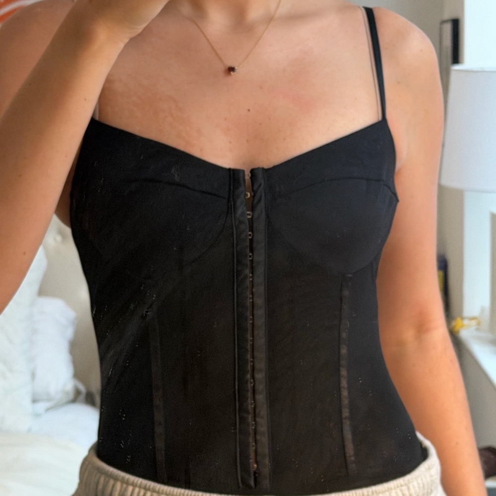 Free People Black Bodysuit